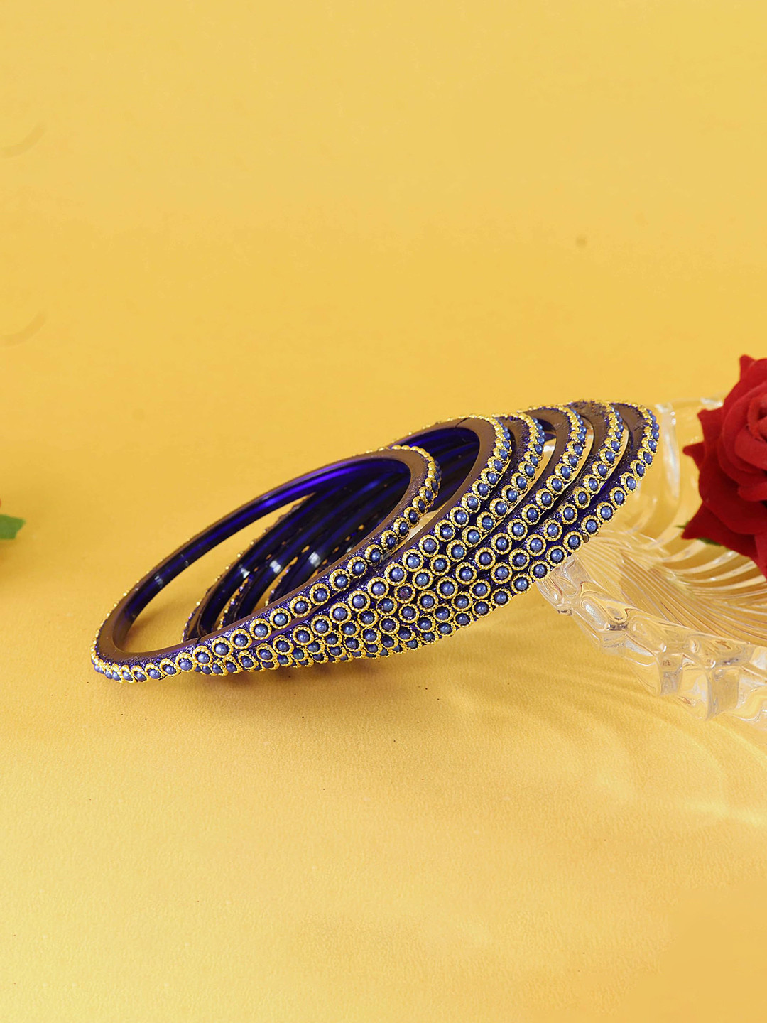 

ZULKA Set of 2 Glass with Diamond Engraved Pattern on Glossy Finished Kadaa, Multi