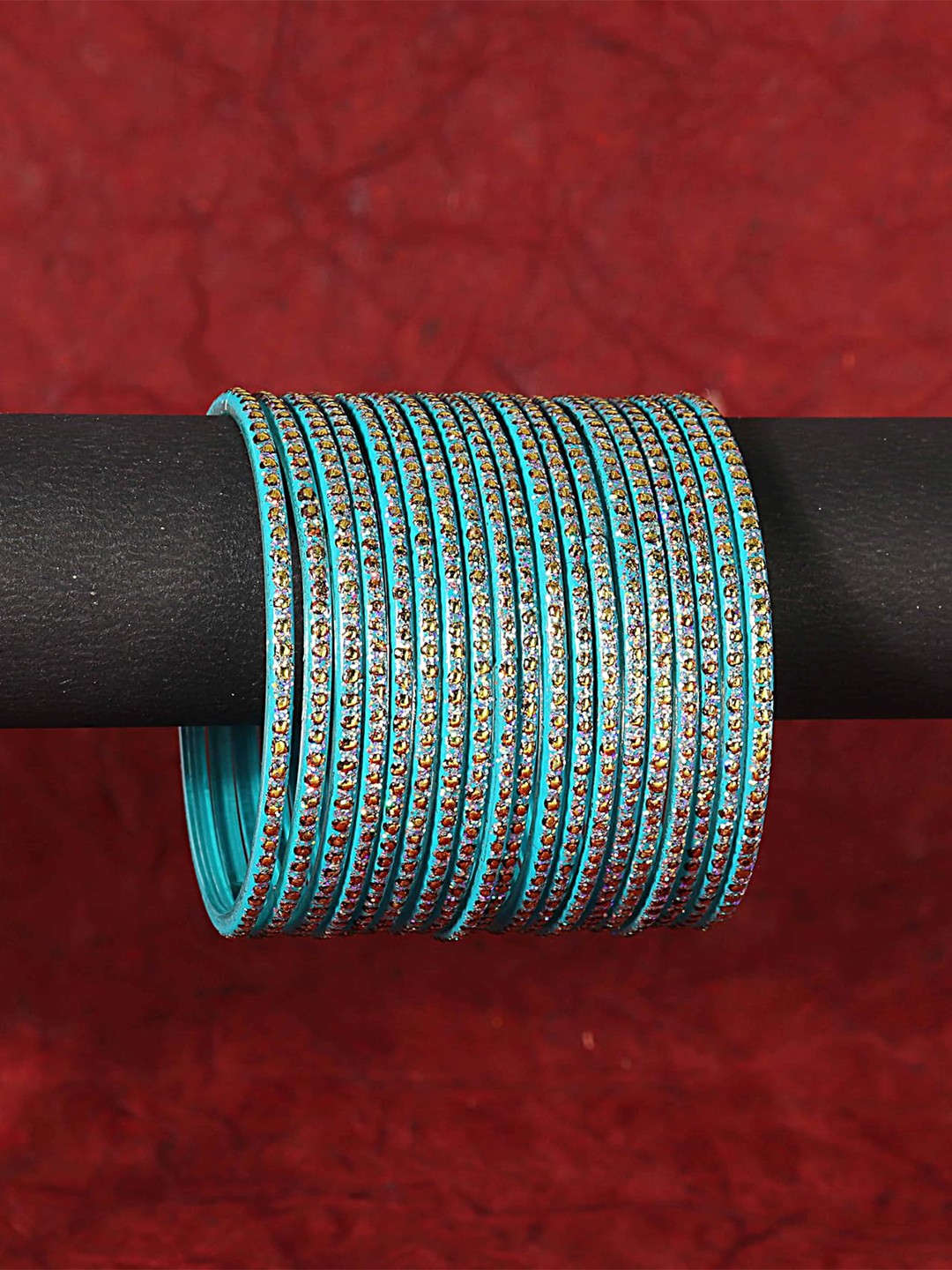 

ZULKA Set of 144 Glass with Velvet Pearls and Ballchain Fancy Bangles 's, Multi
