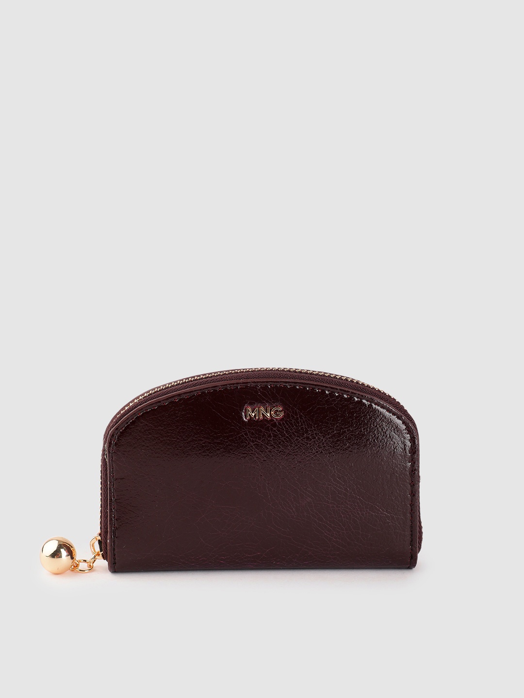 

MANGO Women Faux Leather Zip Around Wallet, Coffee brown