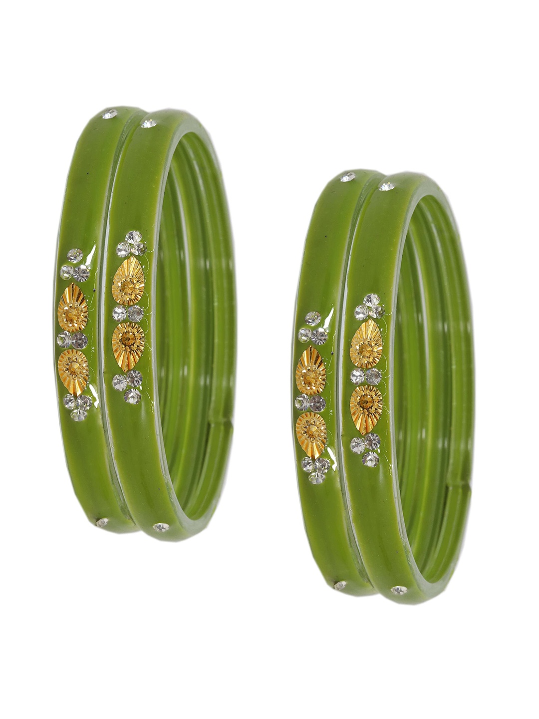 

ZULKA Set Of 12 Bangles Non Precious Metal and Silk Thread Latkan Bangle, Maroon