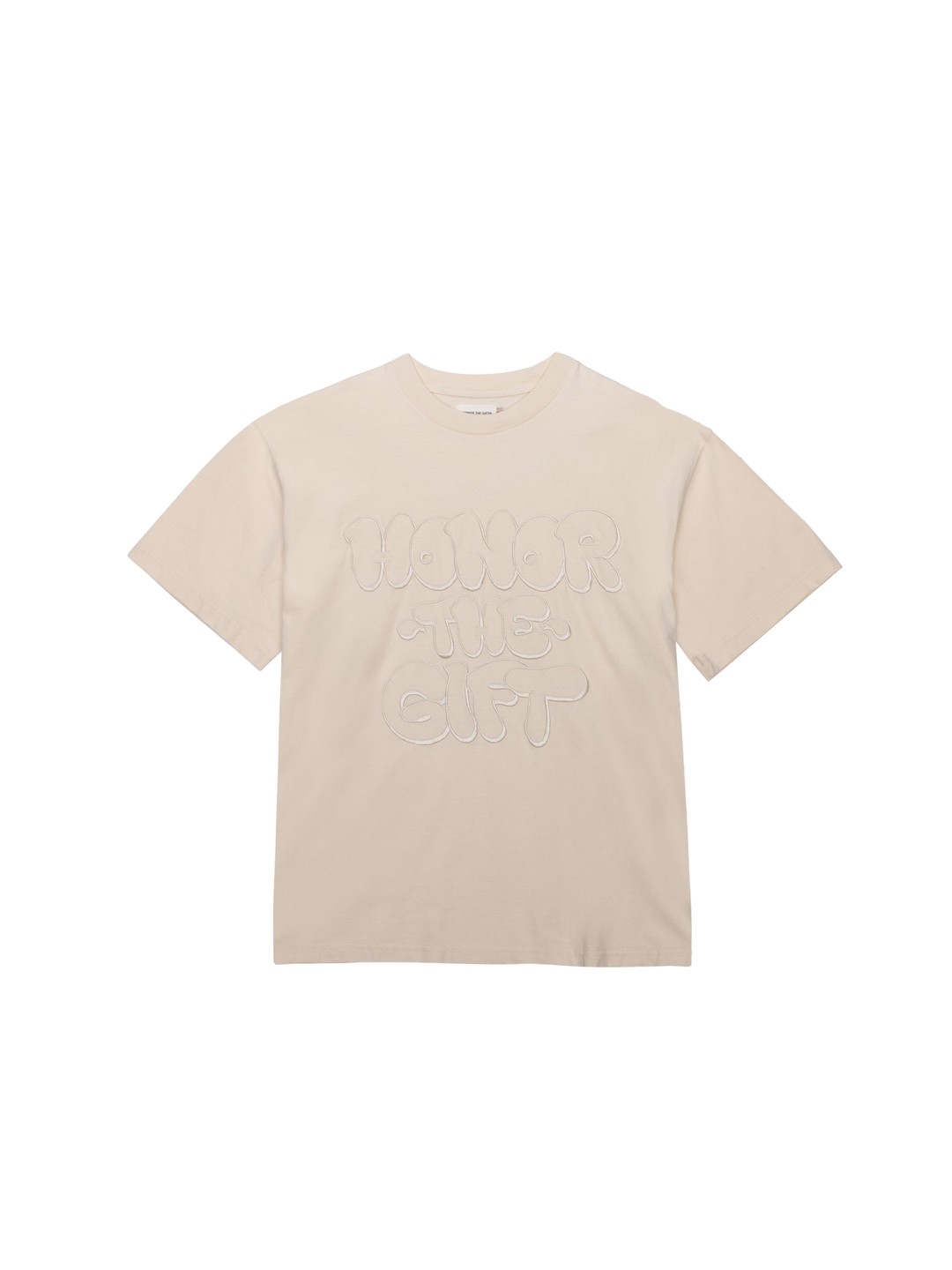 

Honor The Gift Men Typography Solid Round Neck Cotton T-shirt, Beige