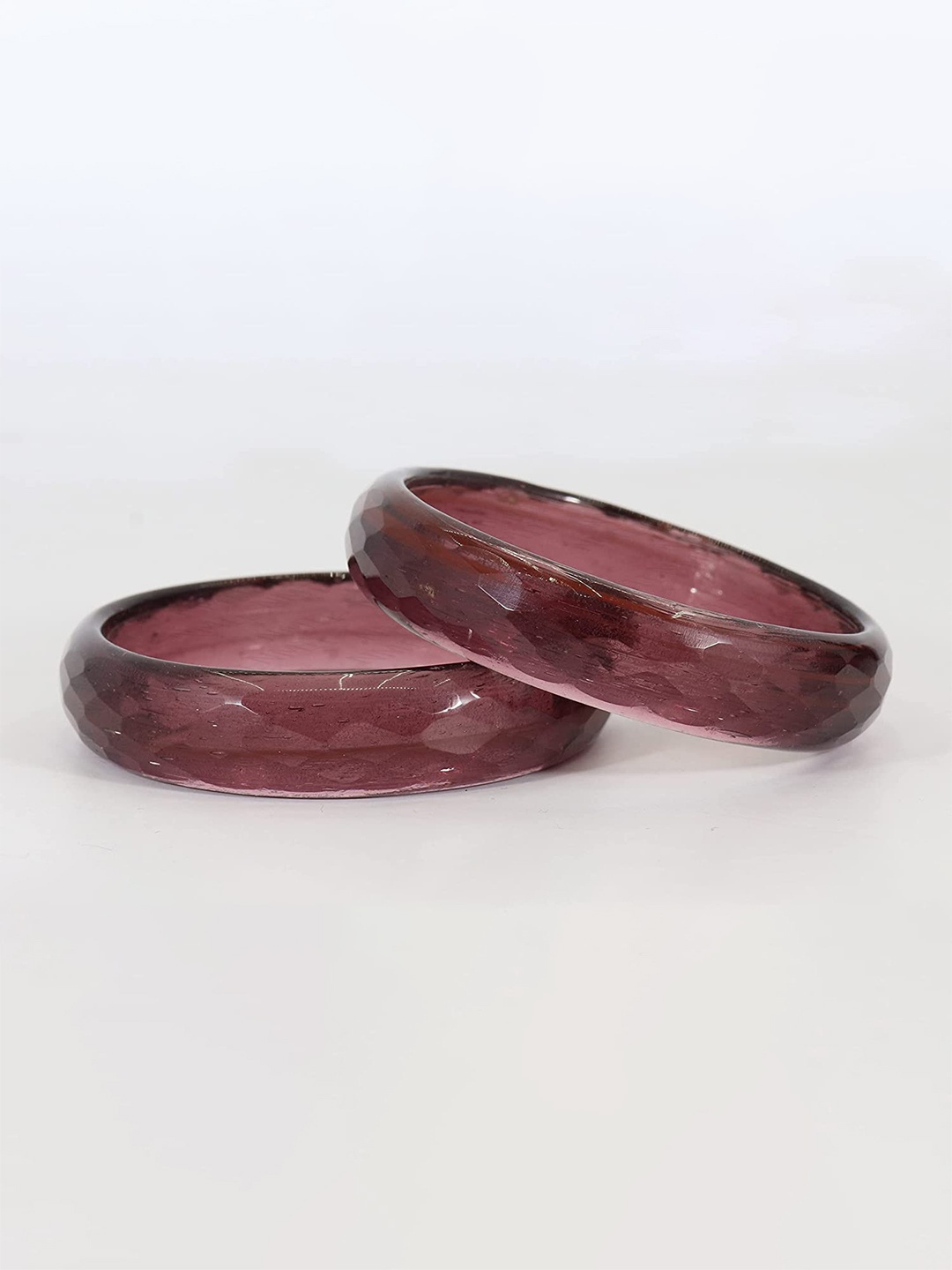

ZULKA Set of 4 Women Glass Bangle, Maroon