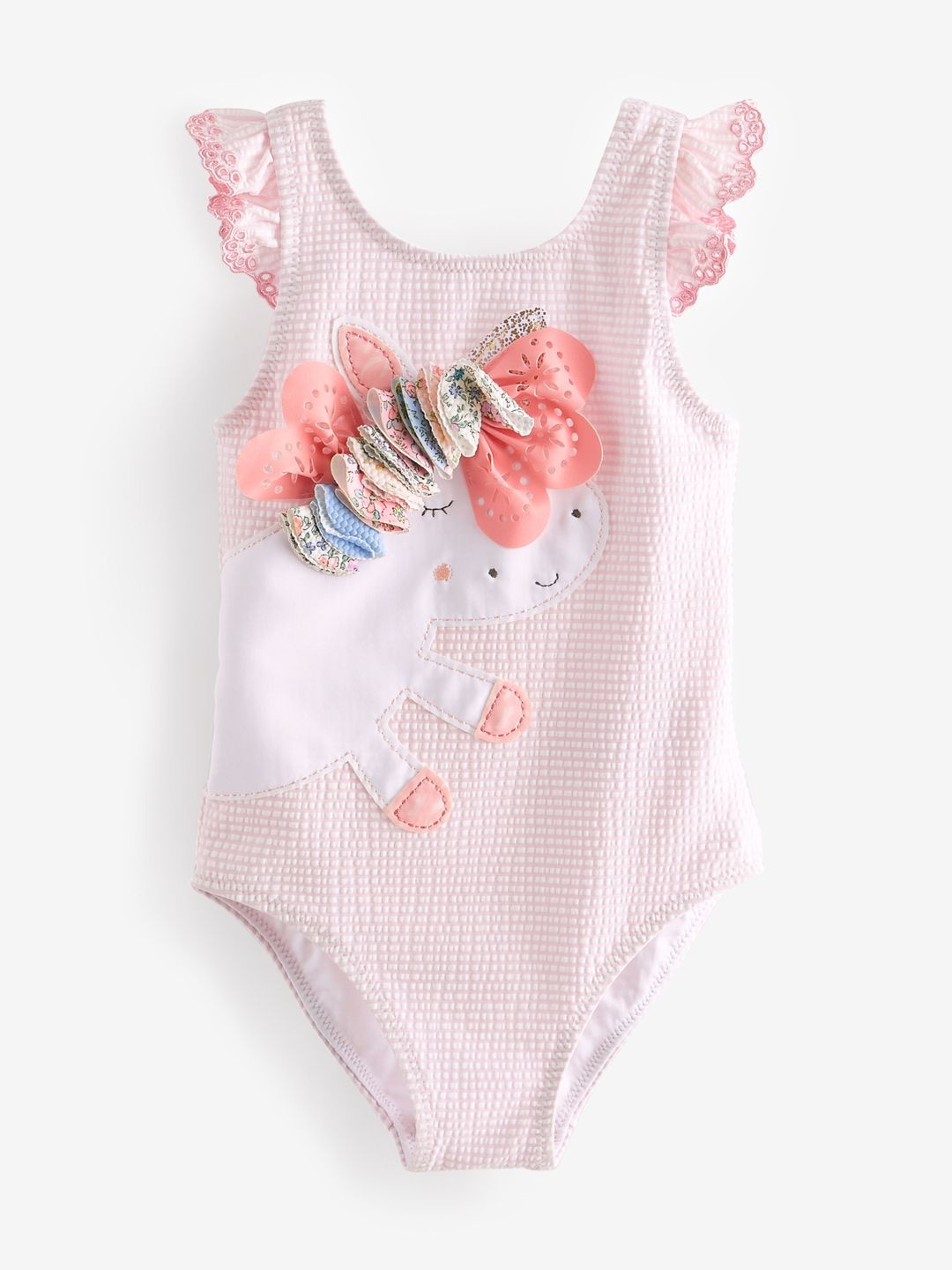 

NEXT Girls Daisy Frill Swimsuit, Pink