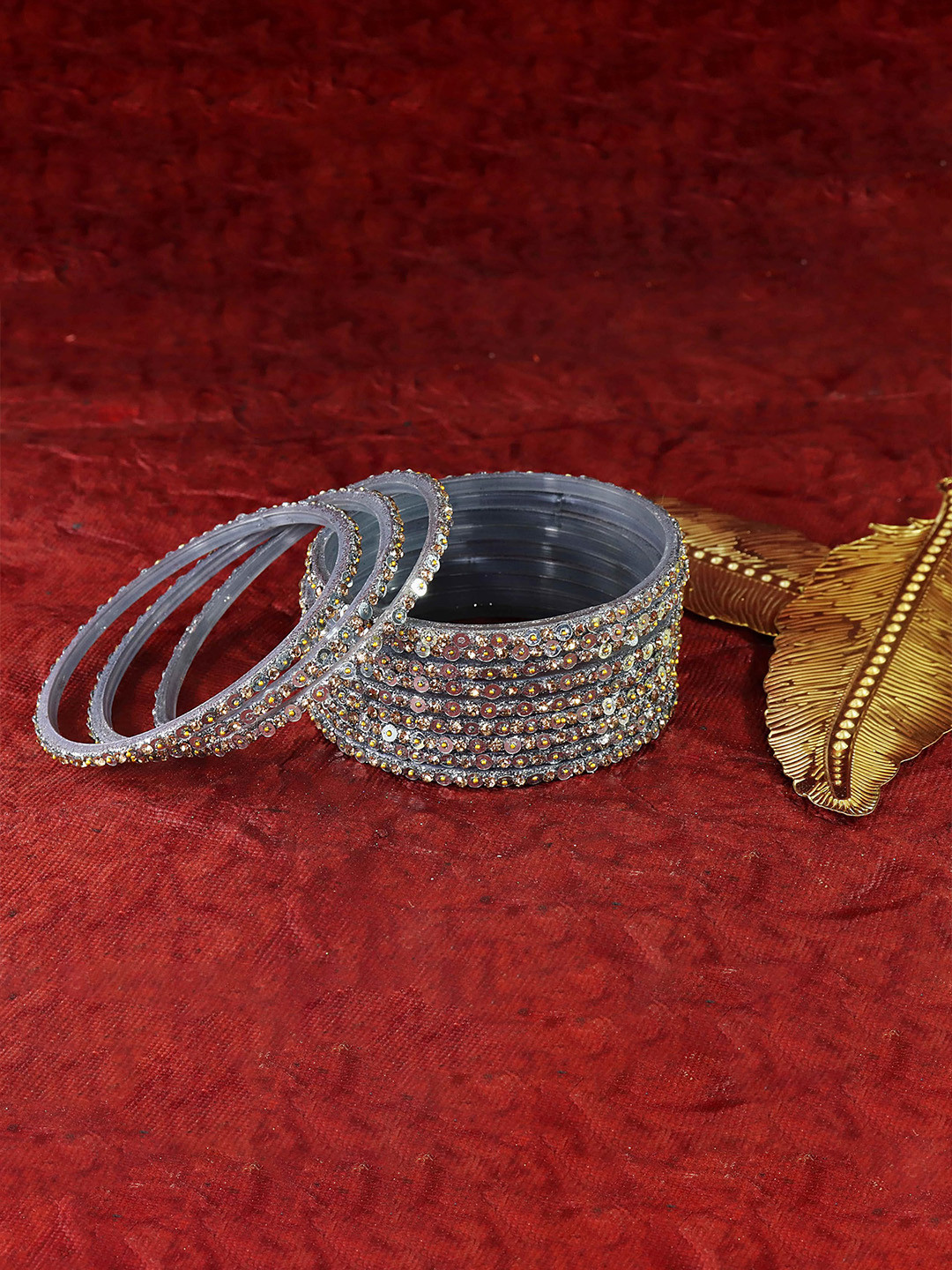 

ZULKA Set of 2 Glass with Diamond Engraved Pattern on Glossy Finished Kadaa, Brown