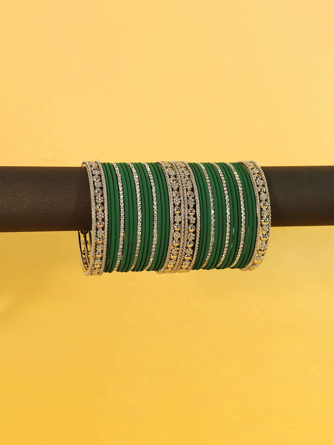 

ZULKA Set of 144 Glass with Zircon Stone Bangles, Multi