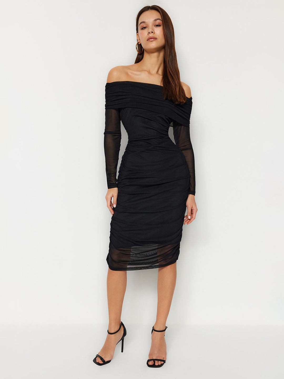 

Trendyol Off-Shoulder Bodycon Dress, Black