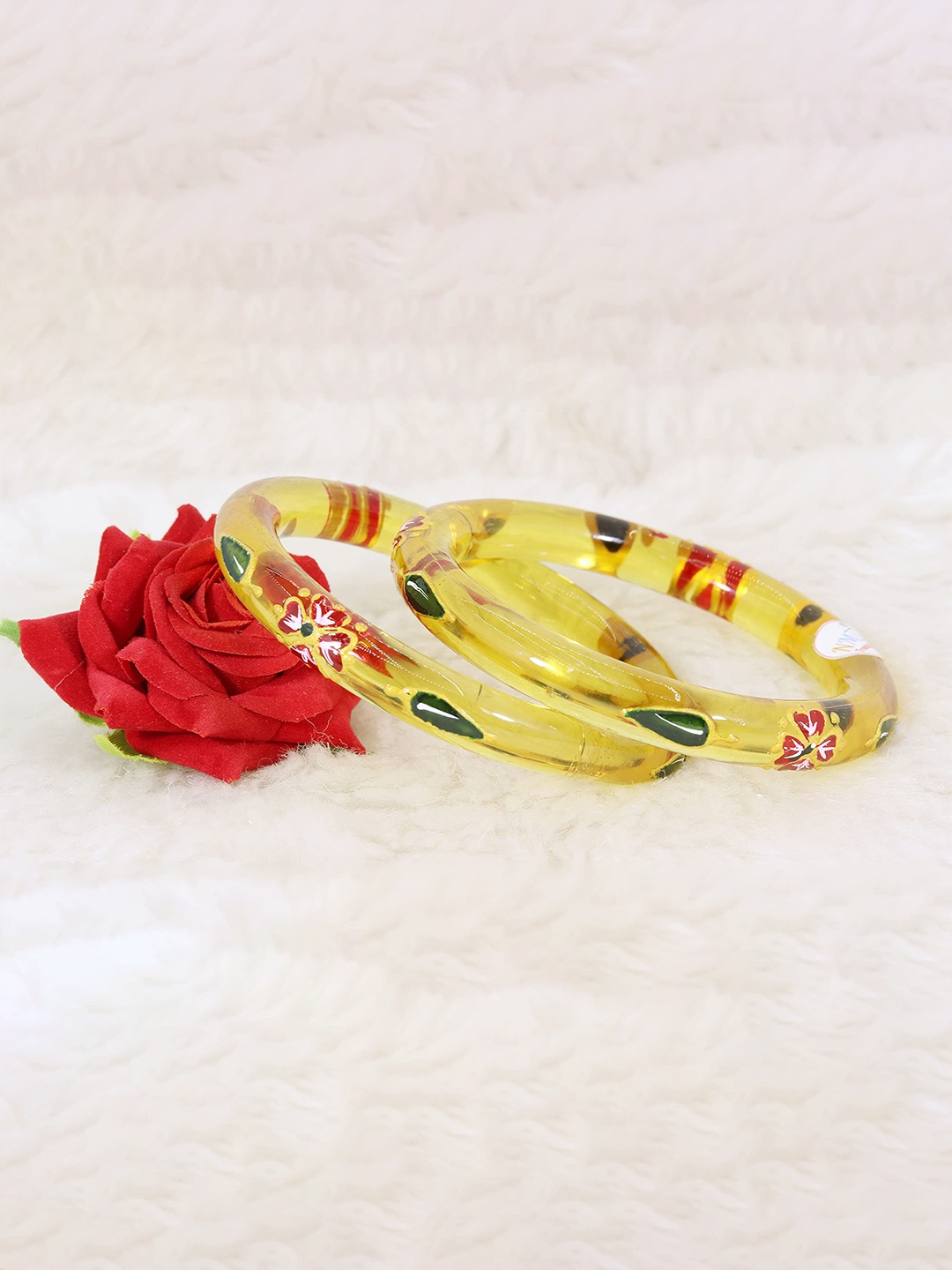 

ZULKA Set of 2 Glass with Polka Dots Printed Sleek Design Kada, Multi