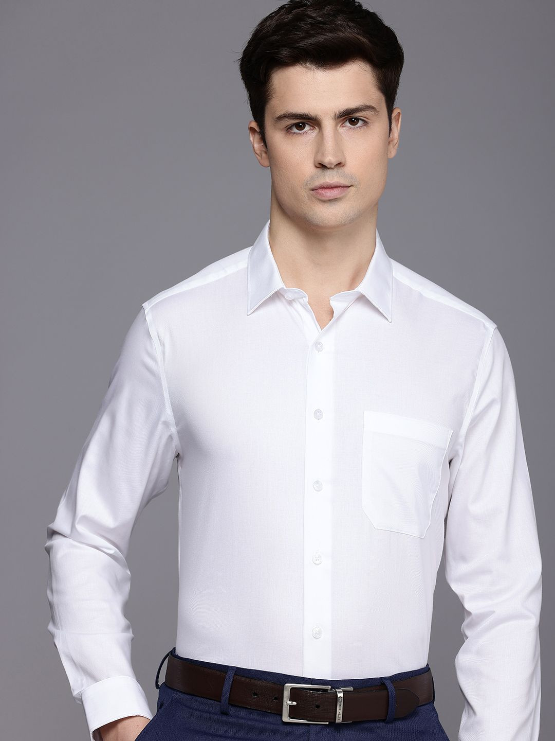 

Louis Philippe Pure Cotton Slim Fit Formal Shirt, White