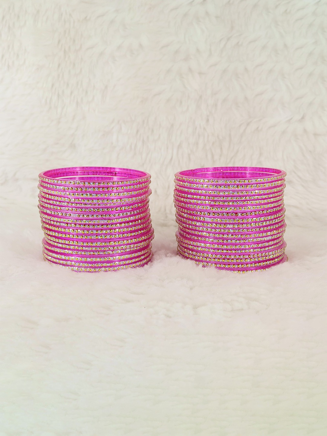 

ZULKA Pack of 36 Glass Bangles, Pink