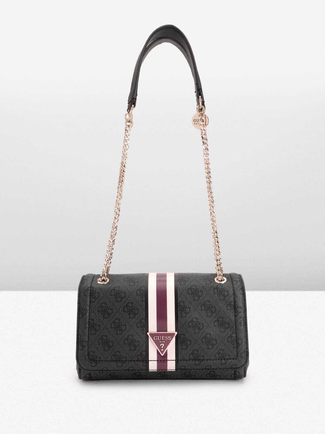 

GUESS Printed Structured Shoulder Bag, Grey