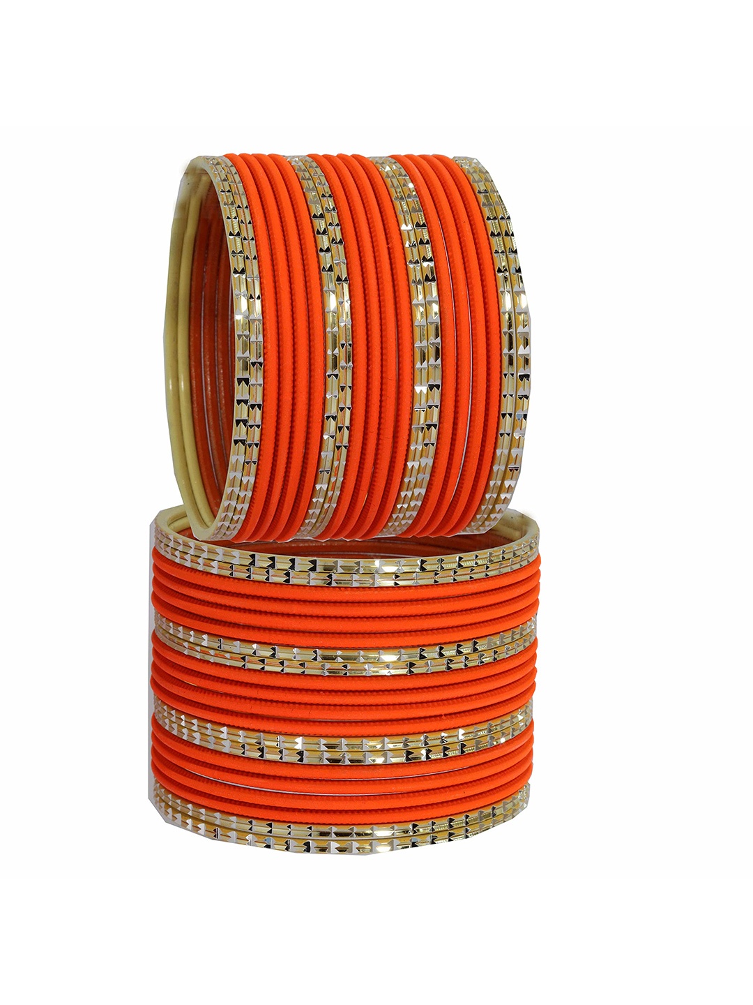 

ZULKA Set of 40 Textured Bangles, Orange