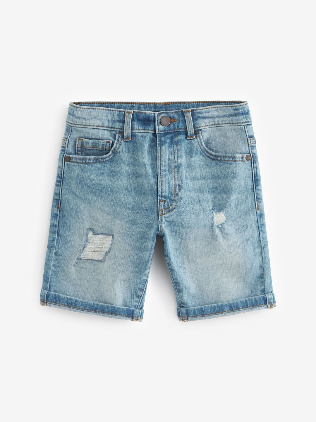 

NEXT Boys Washed Cotton Denim Shorts, Blue