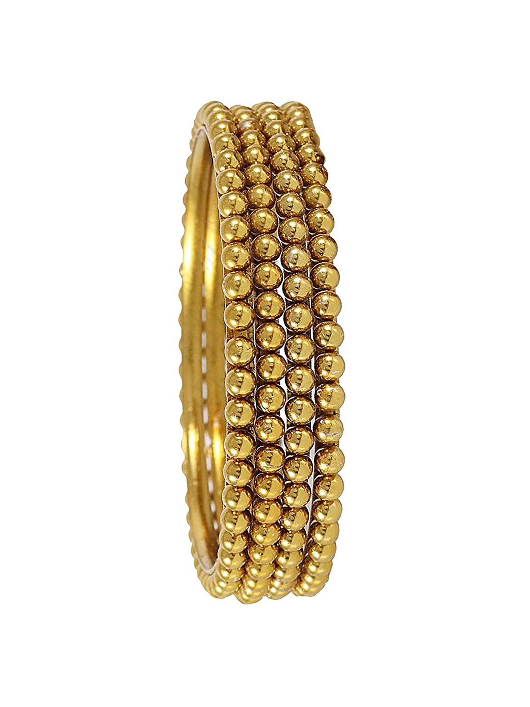 

ZULKA Set of 24 Non-Precious Metal with Ball Chain Linked Glossy Finished Kada, Gold