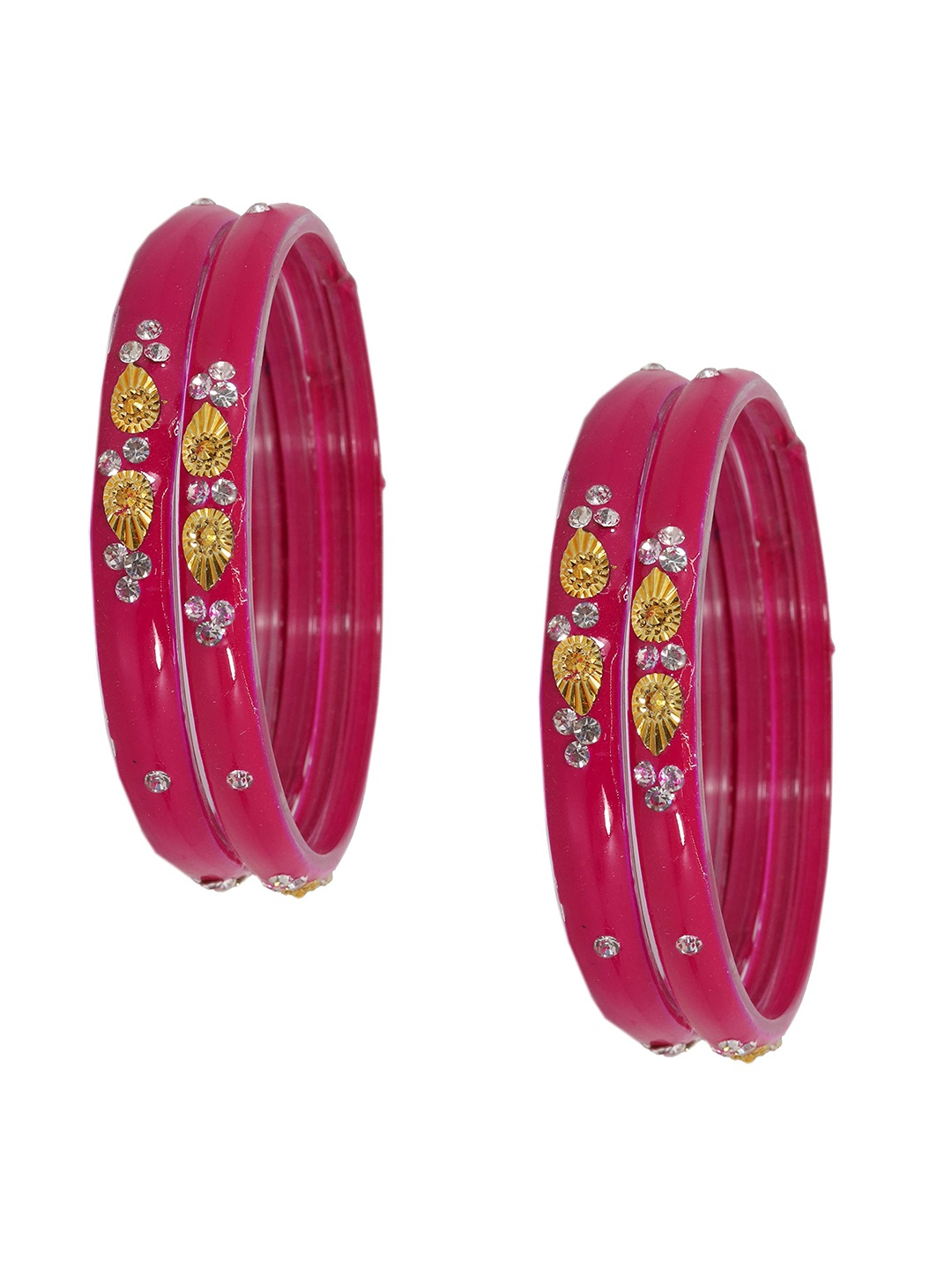 

ZULKA Set Of 24 Bangles Non Precious Metal and Silk Thread Latkan Bangle, Green