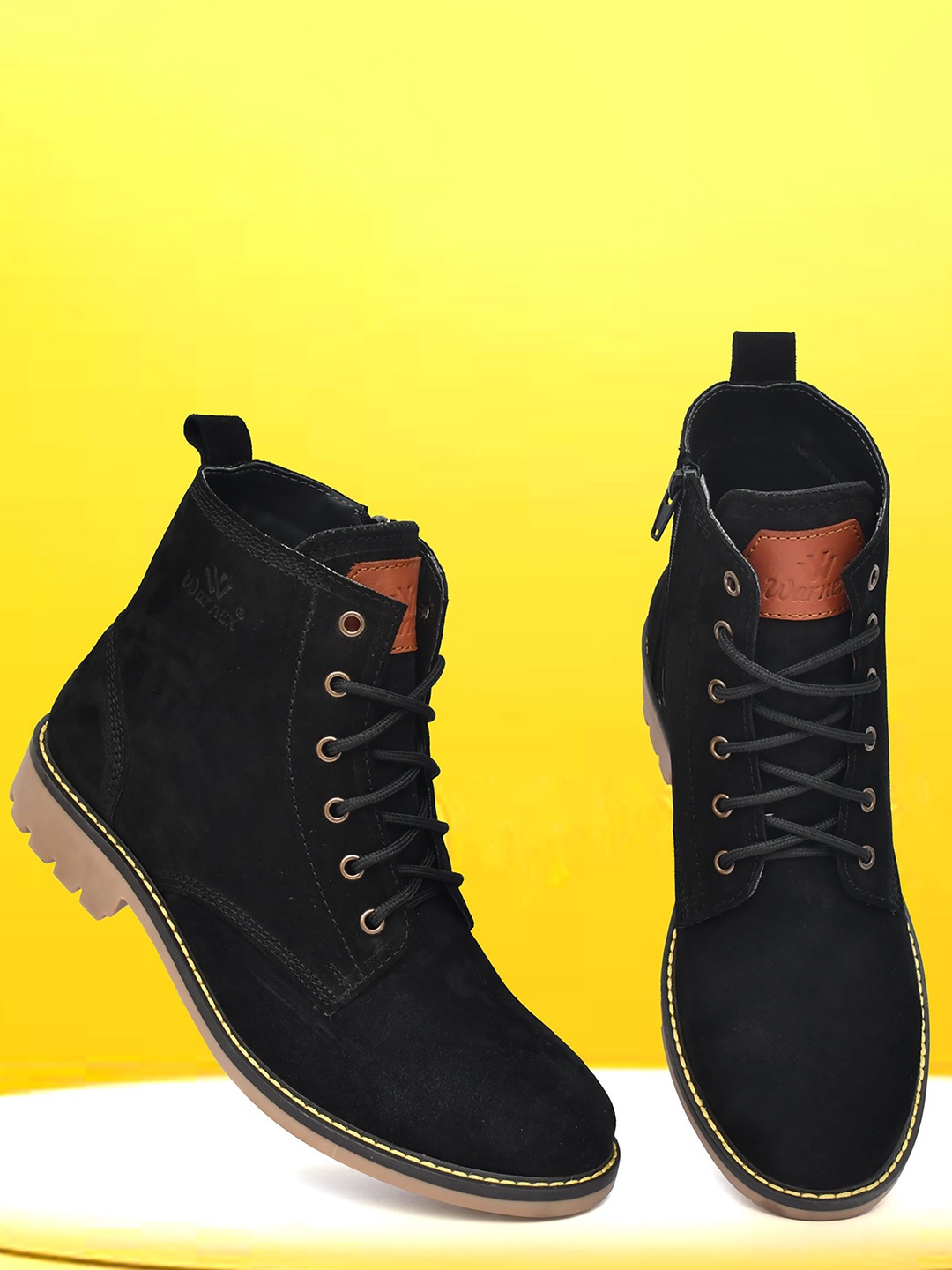 

Warnex Men Lace - Ups Chelsea Boots, Black