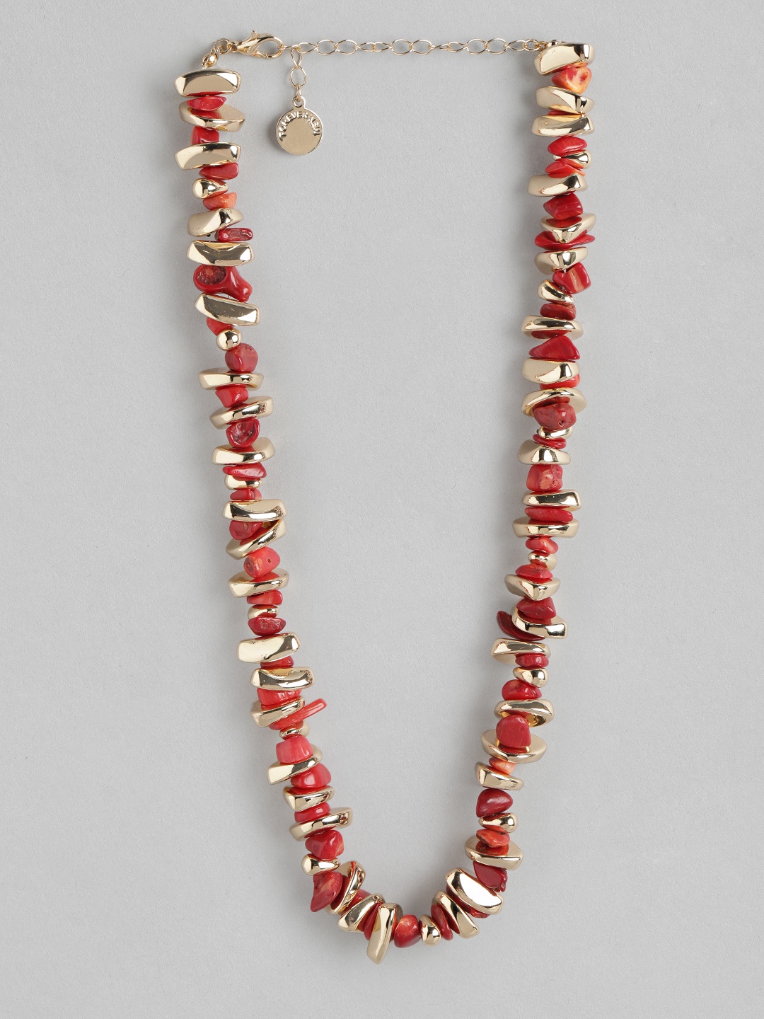 

Forever New Gold-Plated Beaded Necklace, Red