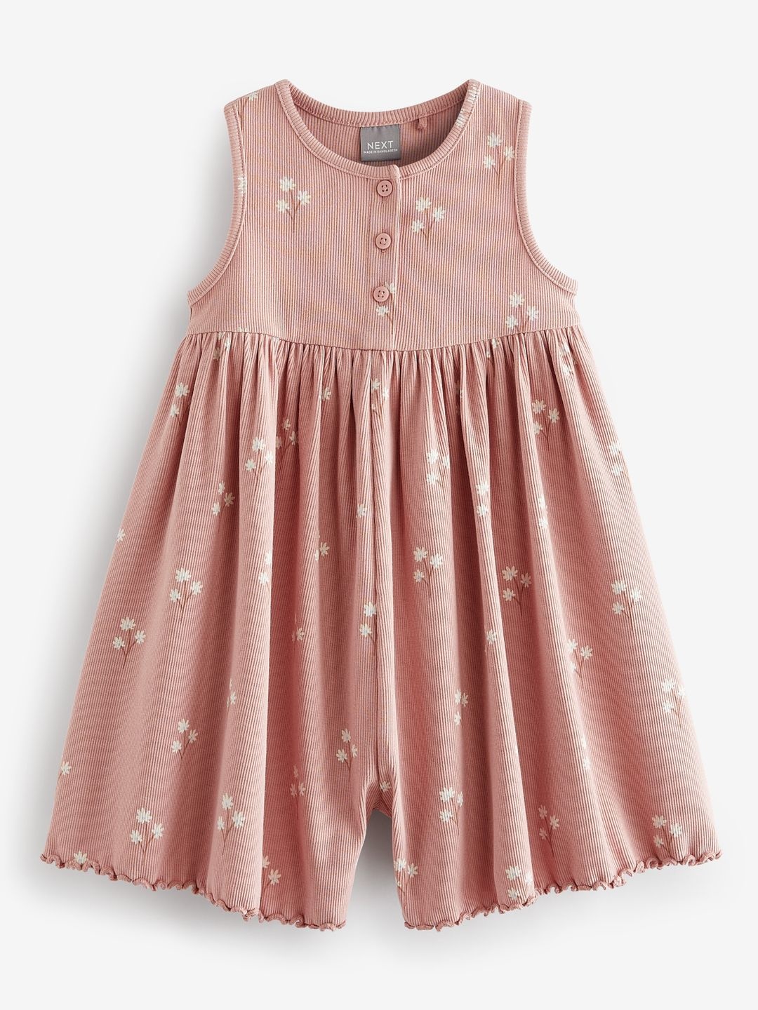 

NEXT Girls Printed Frill Playsuit, Pink