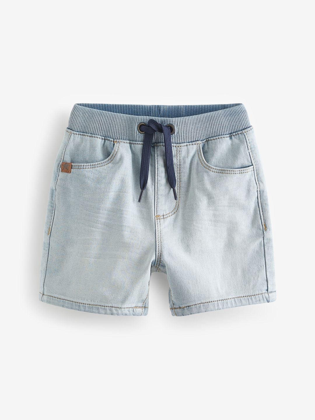 

NEXT Boys Bleach Jersey Denim Pull-On Shorts, Blue