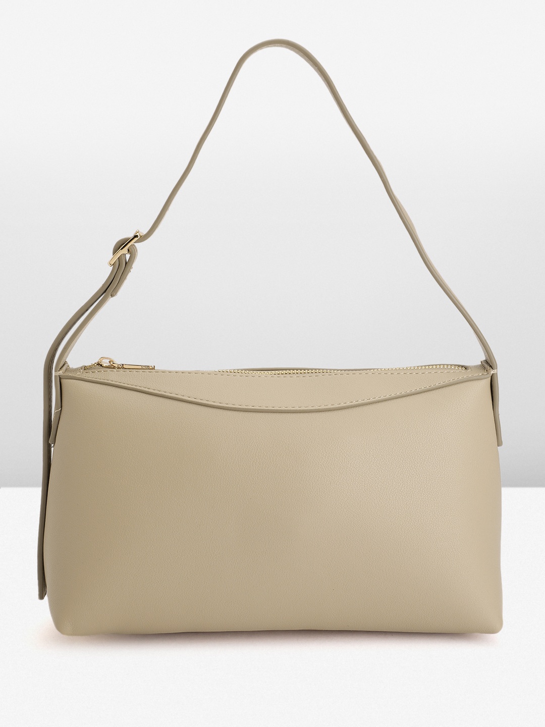 

MANGO PU Structured Shoulder Bag, Beige