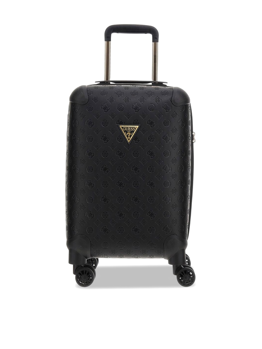 

GUESS Women Textured Hard Sided Trolly Suitcase, Black