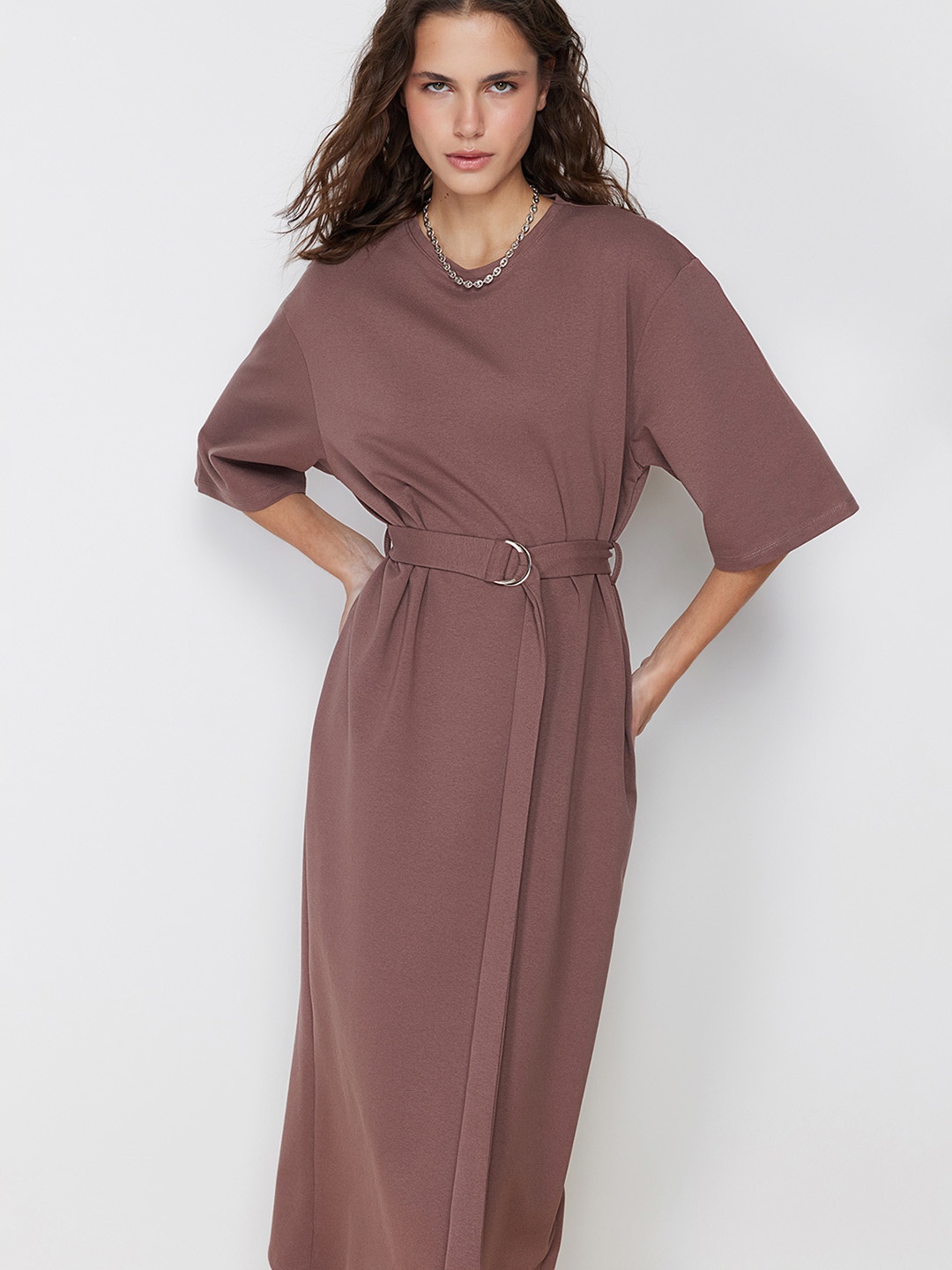 

Trendyol Round Neck Maxi Dress, Brown