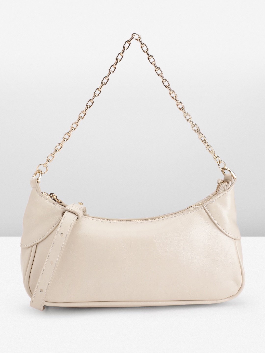 

MANGO Women Structured Shoulder Bag, Off white