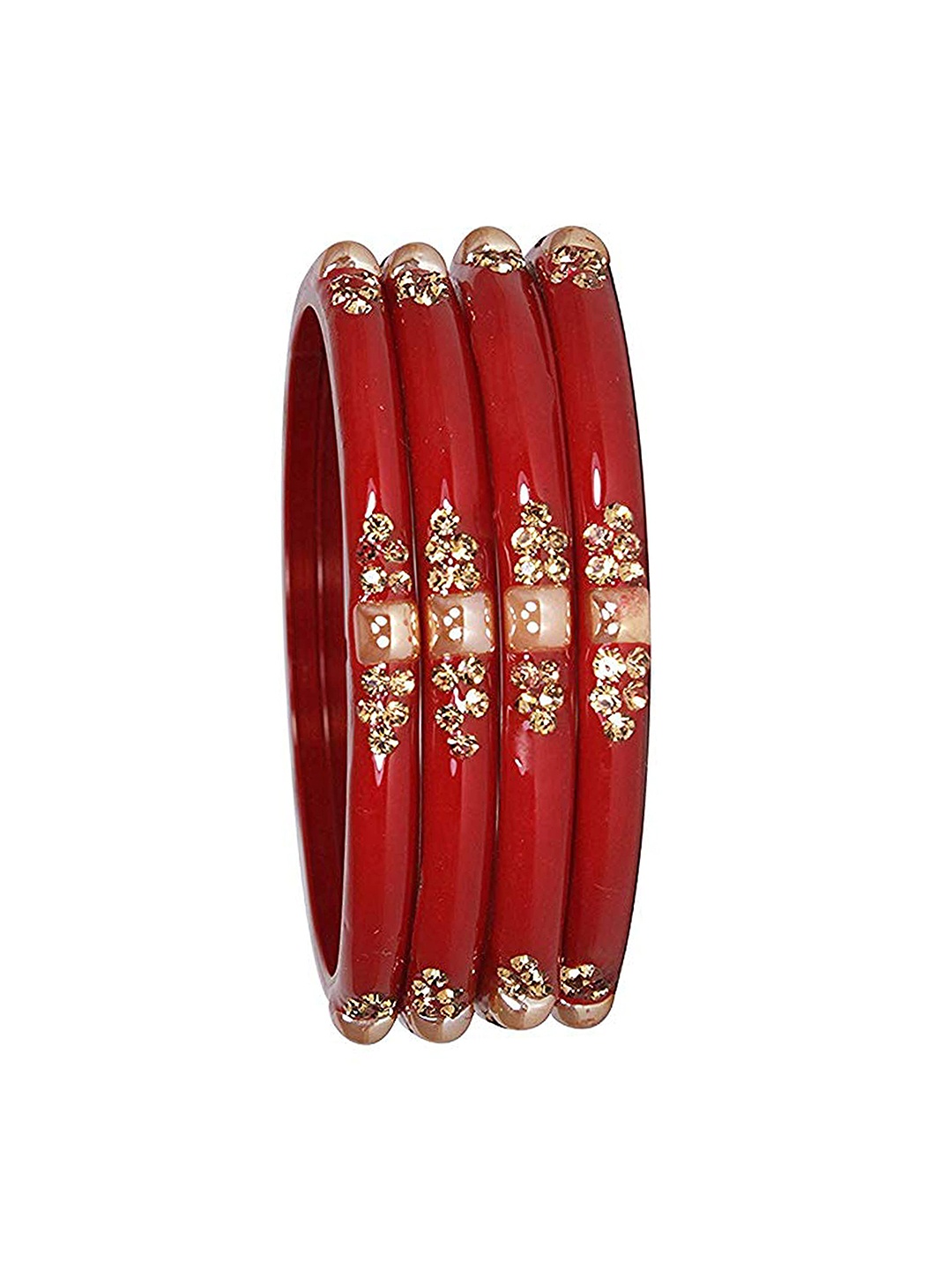 

ZULKA Set Of 12 Stone-Studded Bangles, Yellow