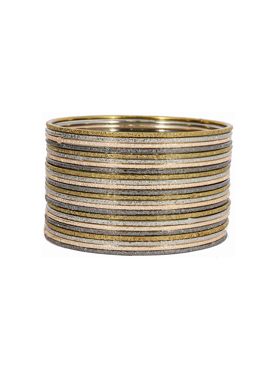 

ZULKA Set OF 10 Glass with Glitter Kada Bangle, Multi