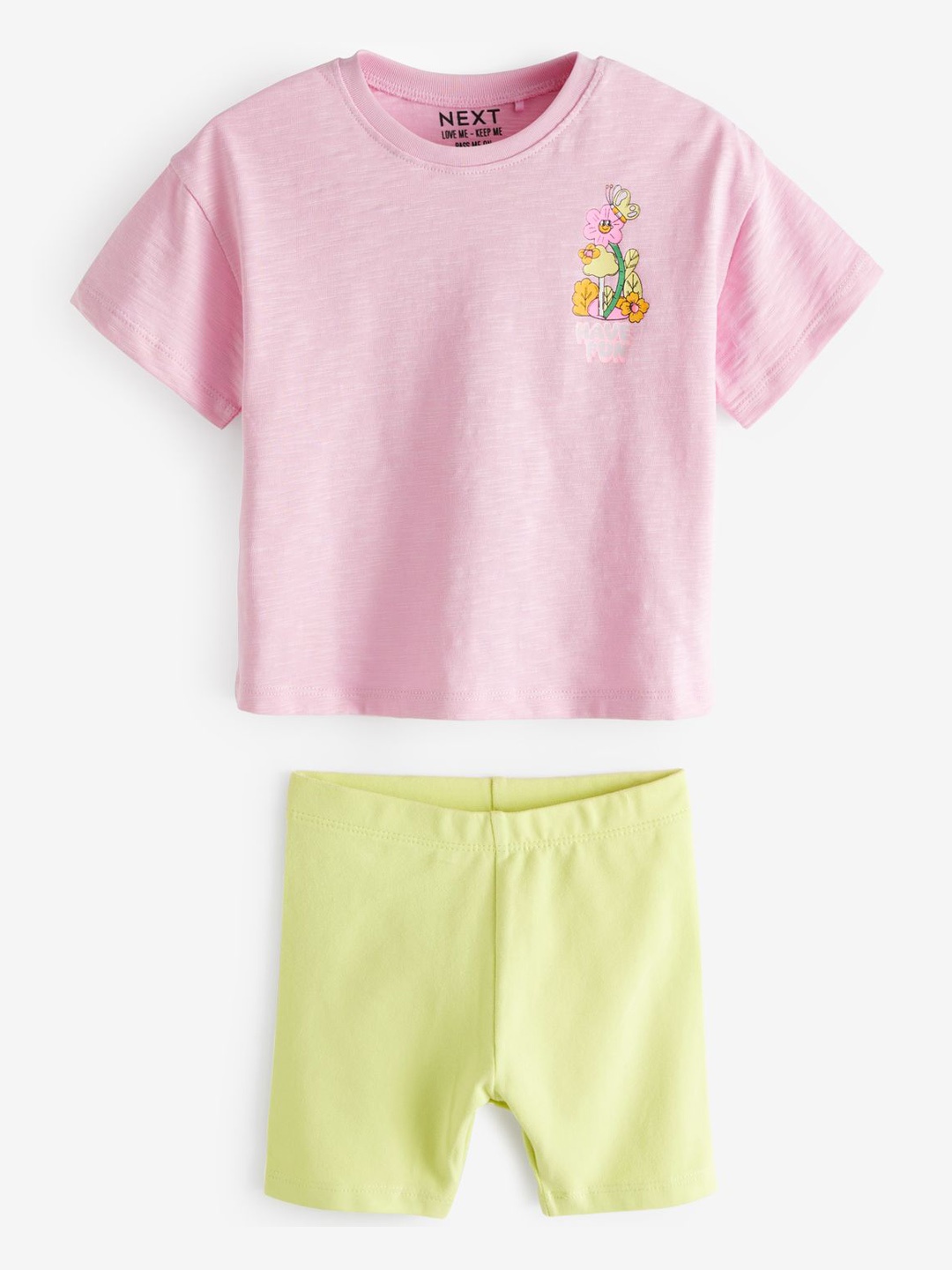 

NEXT Girls Embossed T-shirt with Shorts, Pink