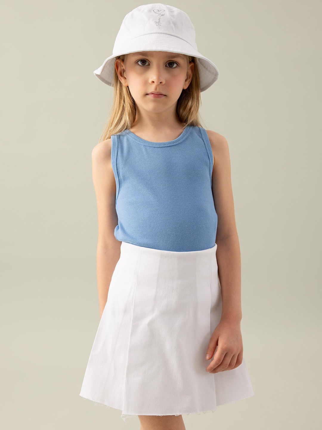 

DeFacto Girls Cotton Round Neck Top, Blue