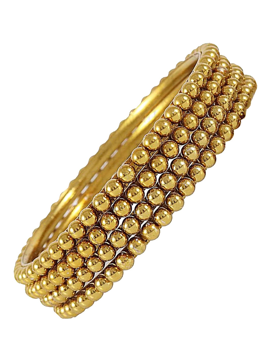 

ZULKA Set of 24 Non-Precious Metal with Ball Chain Linked Glossy Finished Kada, Gold