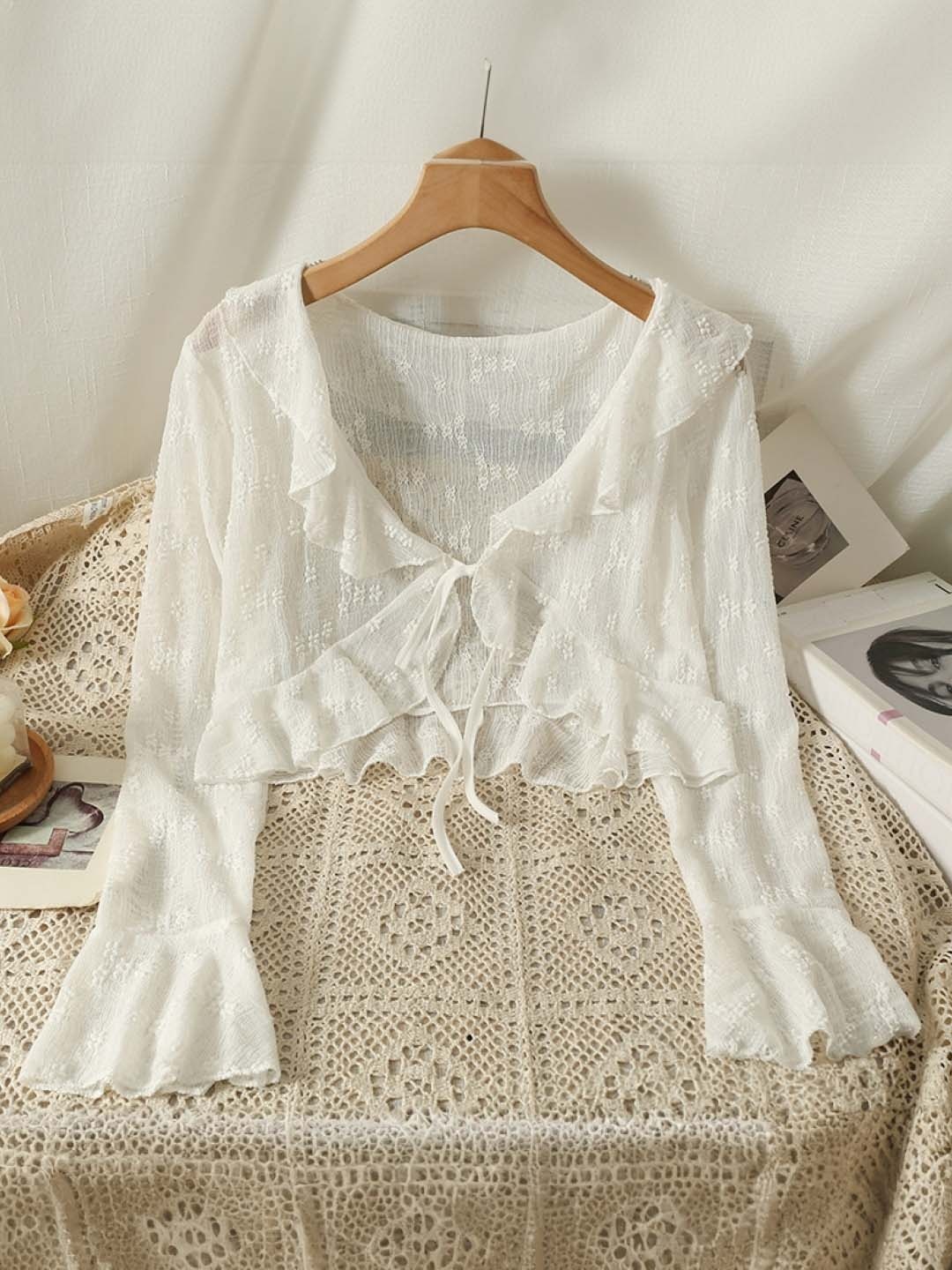 

HERE&NOW Women Crop Cardigan, White