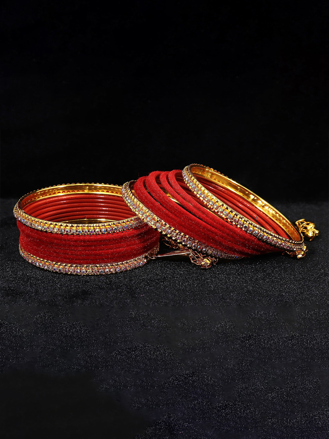 

ZULKA Set of 36 Glass Bangles with Golden Polka Dots & Glitter | Fancy Bangles, Cream