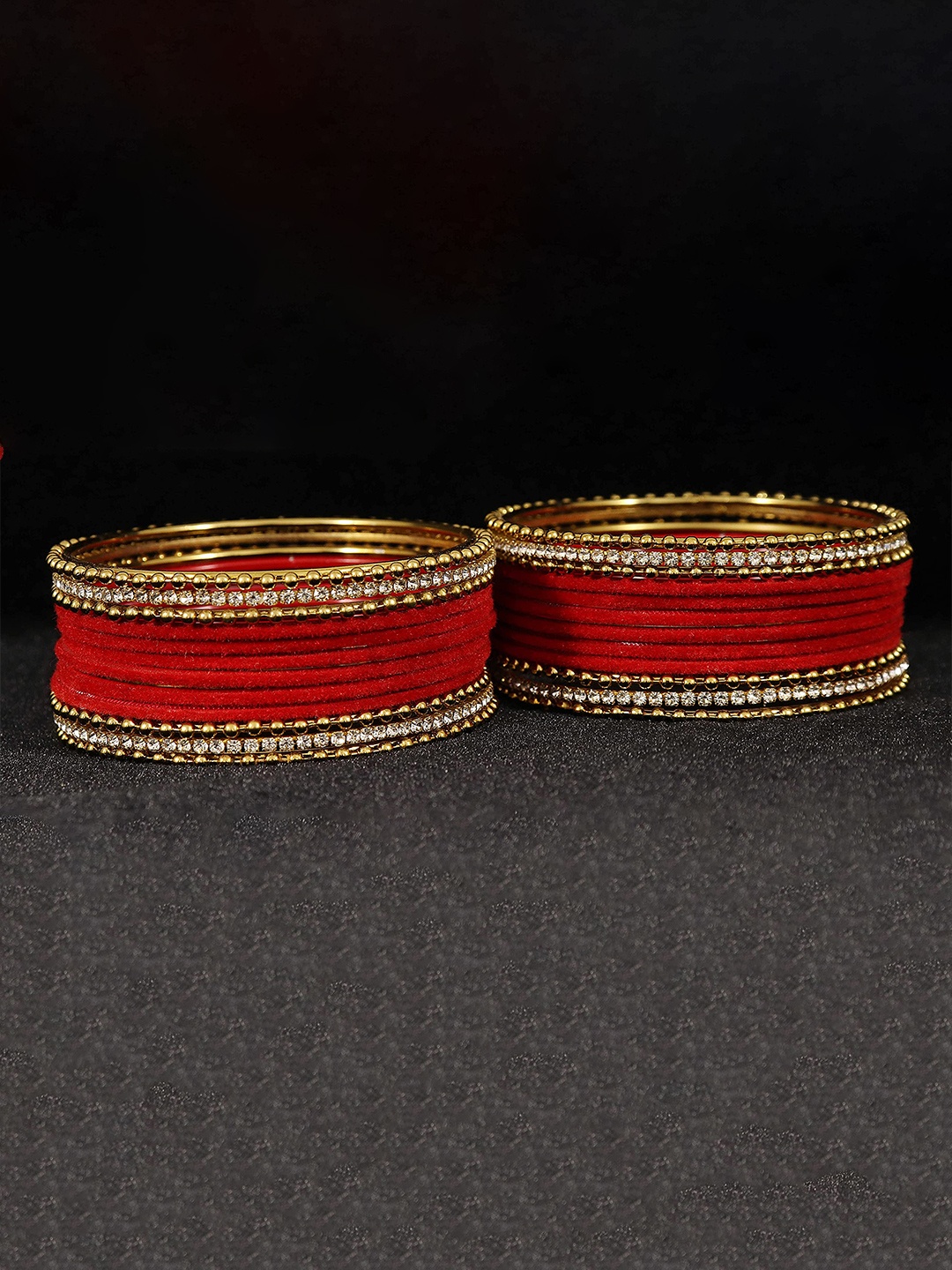 

ZULKA Set of 4 Non-Precious Metal with Ball Chain Linked Glossy Finished Kada, Gold