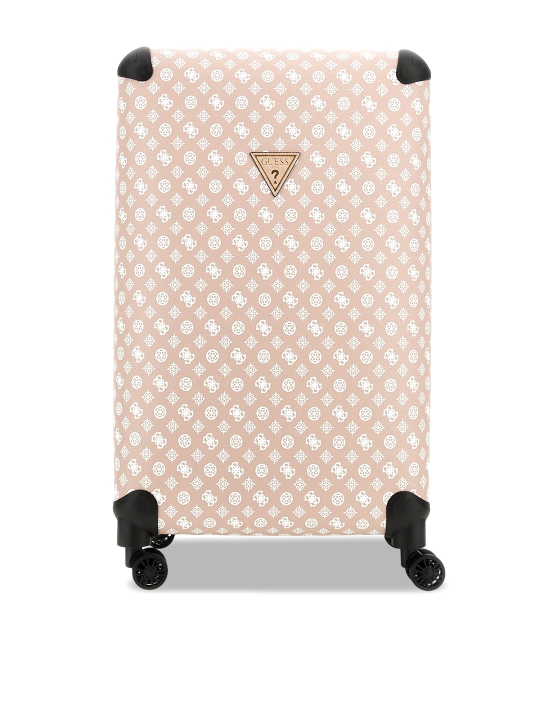 

GUESS Women Printed Medium Hard-Sided Trolley Suitcase, Beige