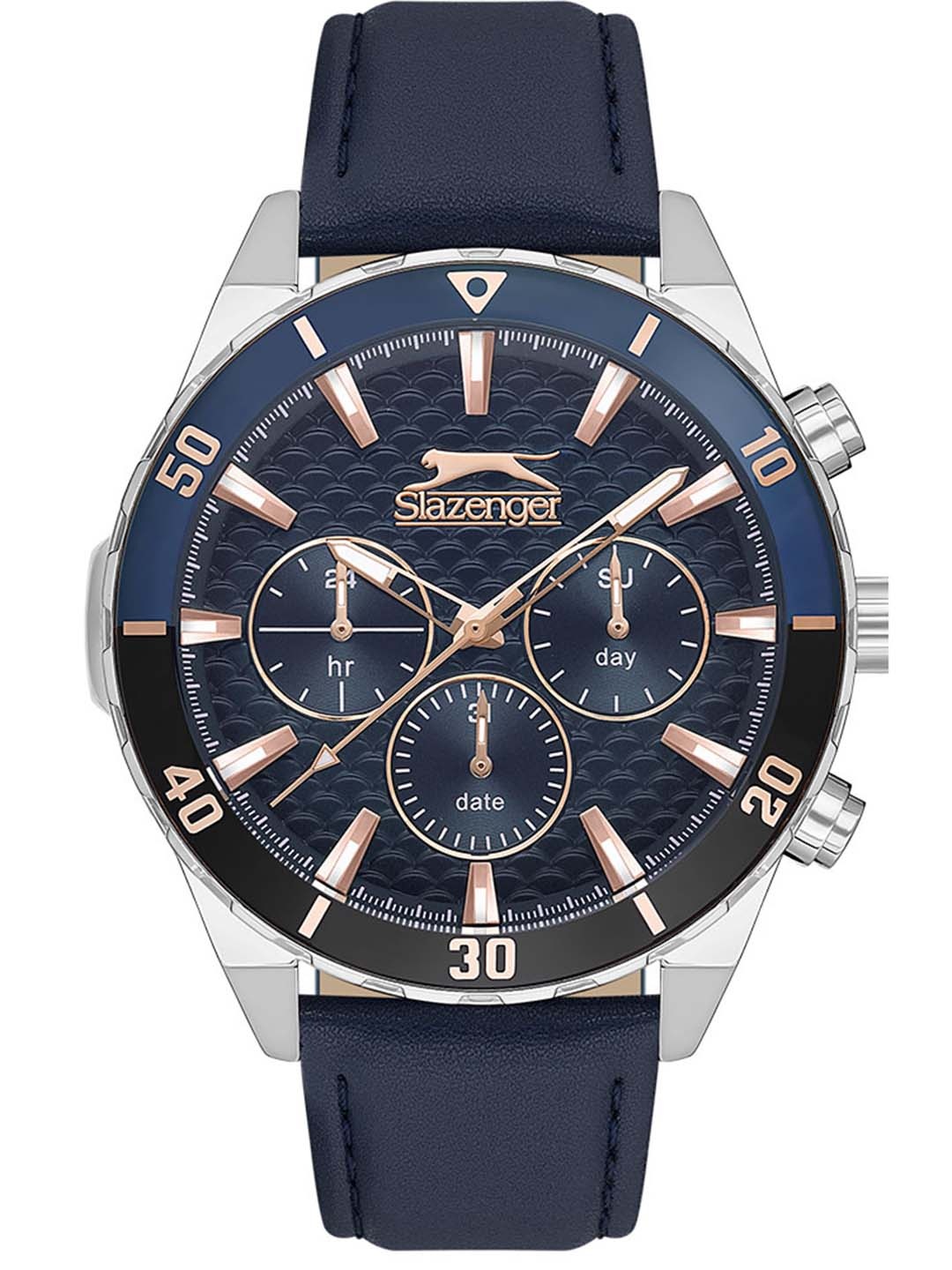 

Slazenger Men Analogue Leather Watch SL092237202, Blue