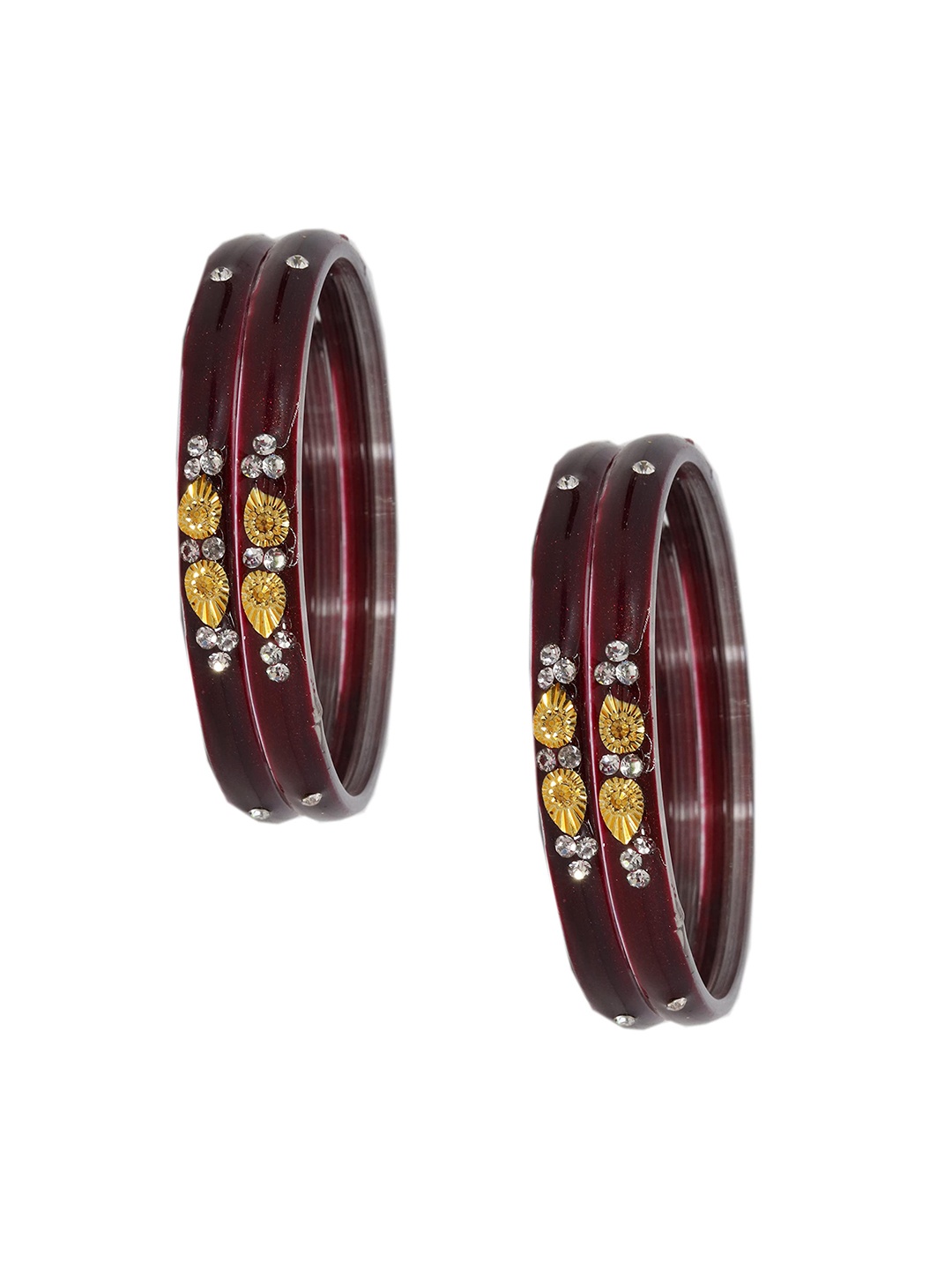 

ZULKA Set Of 24 Bangles Non Precious Metal and Silk Thread Latkan Bangle, Green