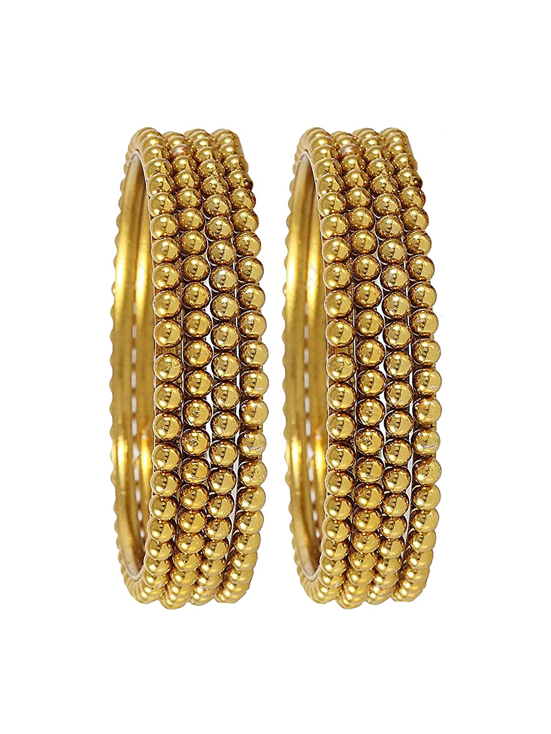 

ZULKA Set of 12 Women Gold Plated Ballchain Linked Metal Bangles