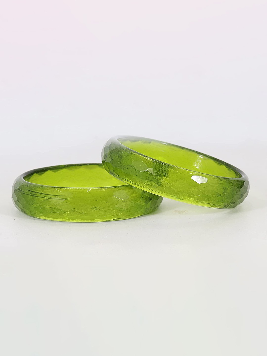 

ZULKA Set Of 24 Silk Thread Latkan Bangles, Green