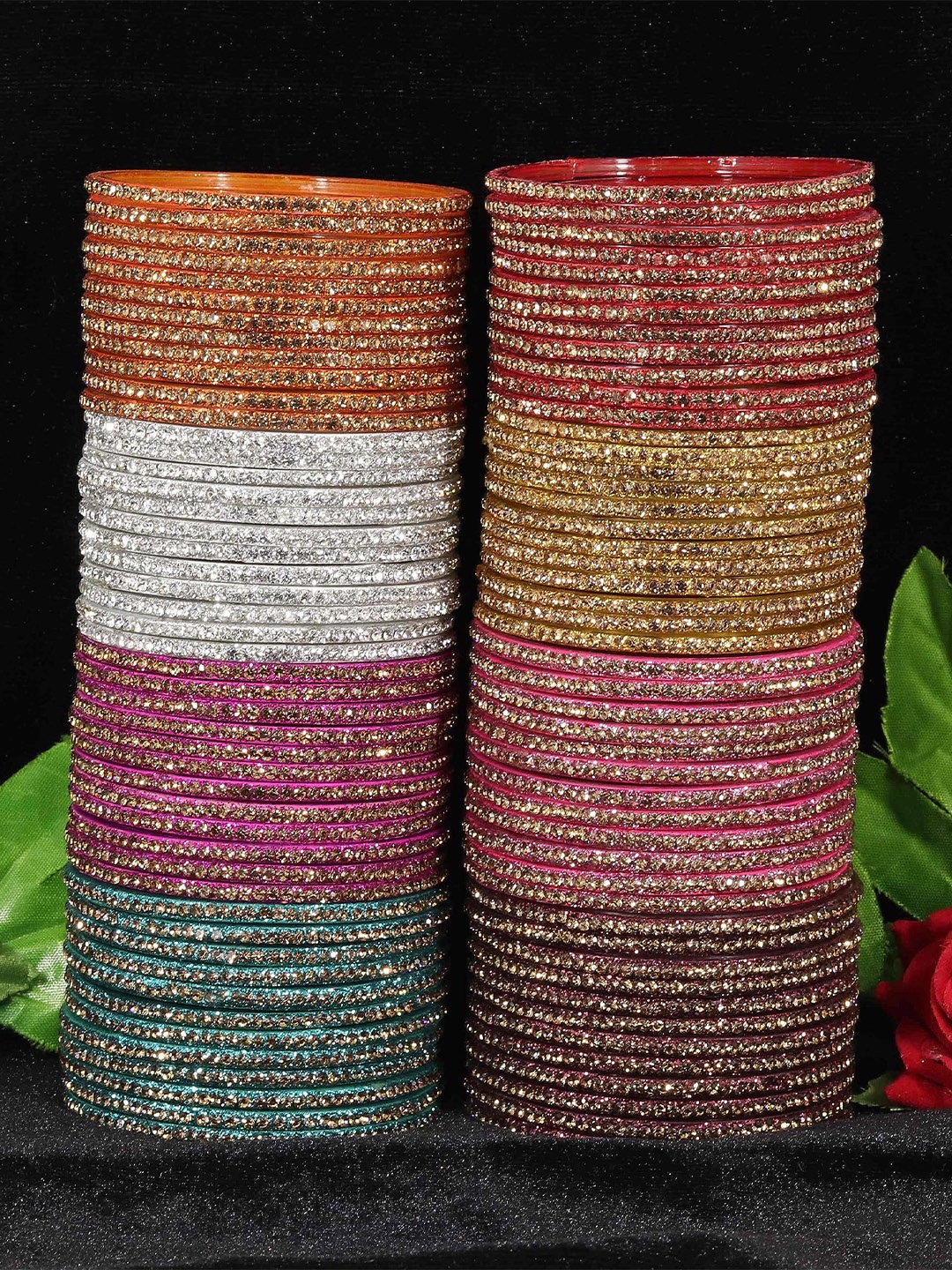 

ZULKA Set of 96 Glass Bangles, Multi