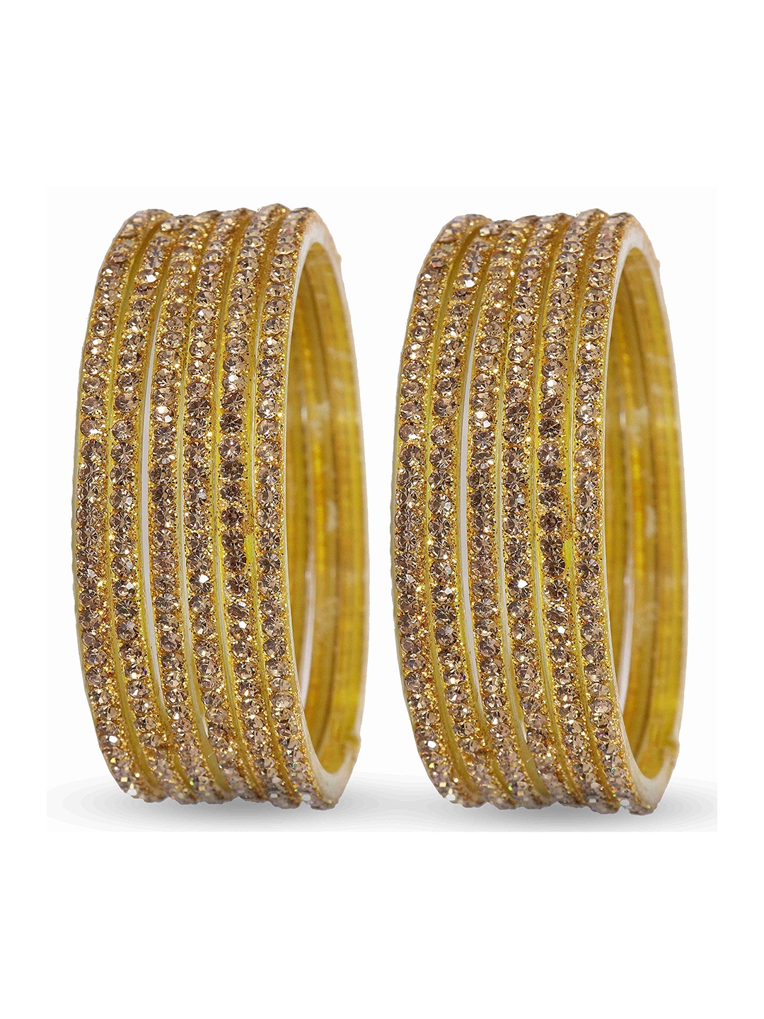 

ZULKA Set of 12 Glass With Zircon Gemstone Studded Glossy Finished Bangle, Maroon