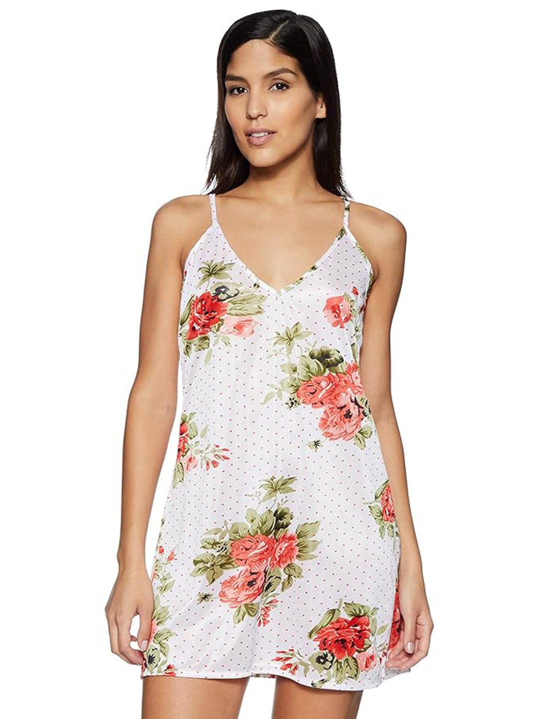 

Noty Women Printed Nightdress, Red