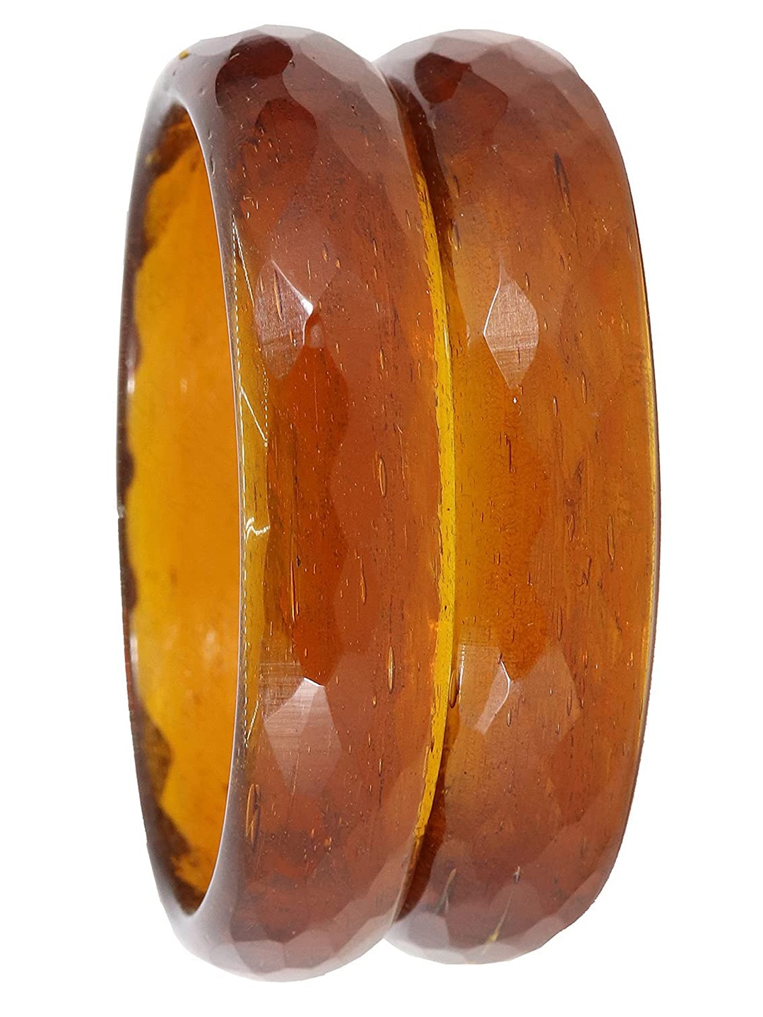 

ZULKA Set of 4 Glass with Zircon Gemstone and Beads Studded Glossy Finished Kada For Women, Green