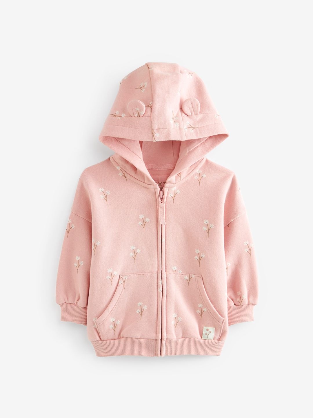 

NEXT Girls Floral Printed Hooded Sweatshirt, Pink