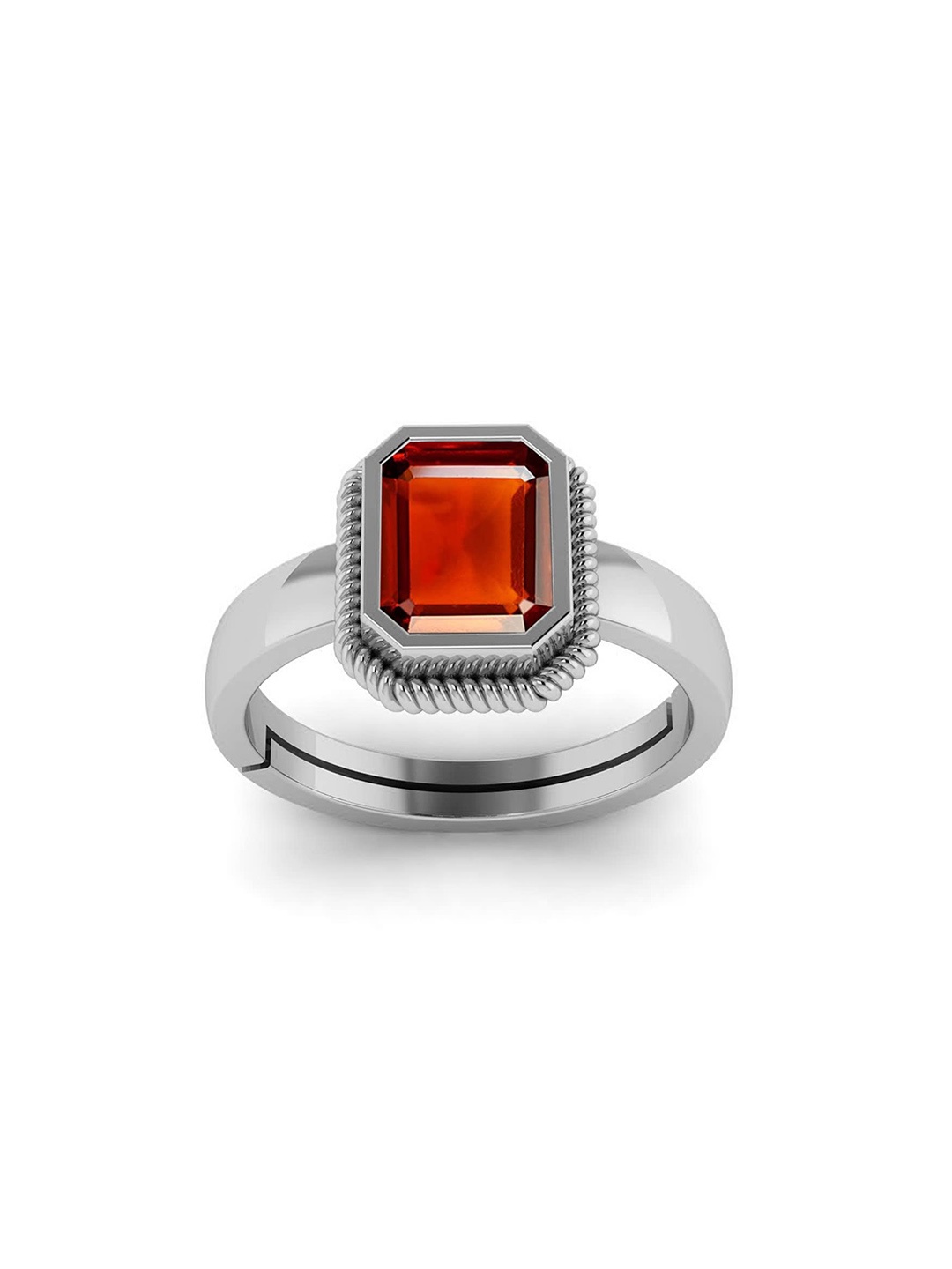 

LMDPRAJAPATIS Unisex Embellished Ring, Silver