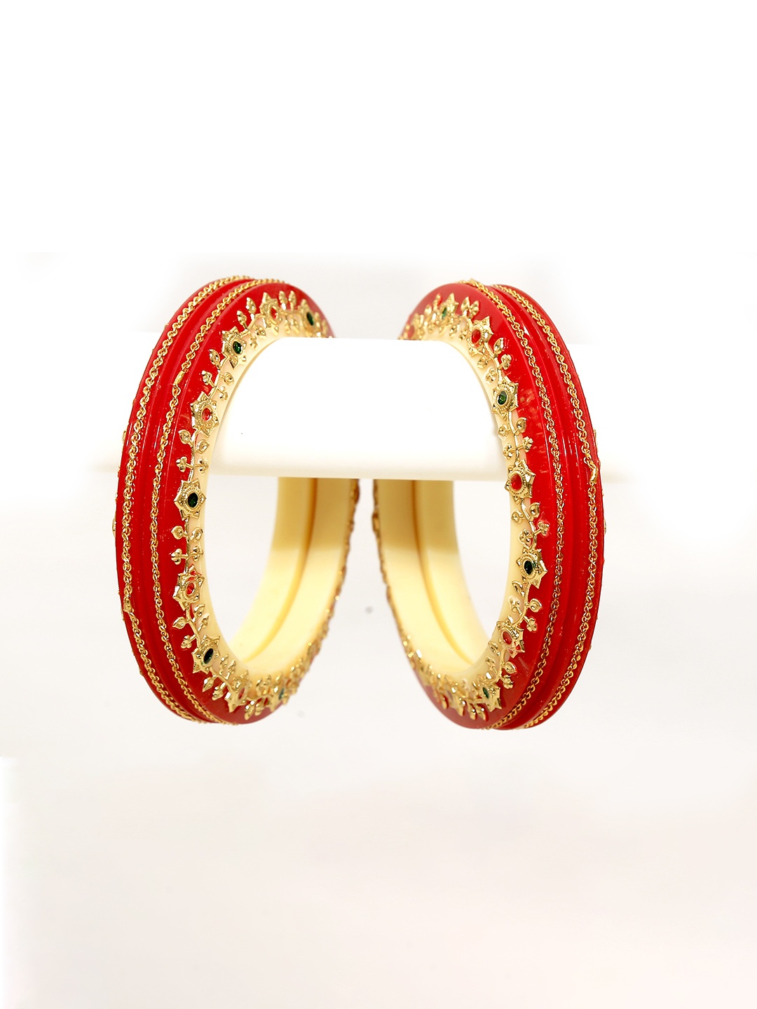 

Align Set Of 4 Gold-Plated Pearls Beaded Chuda Bangles