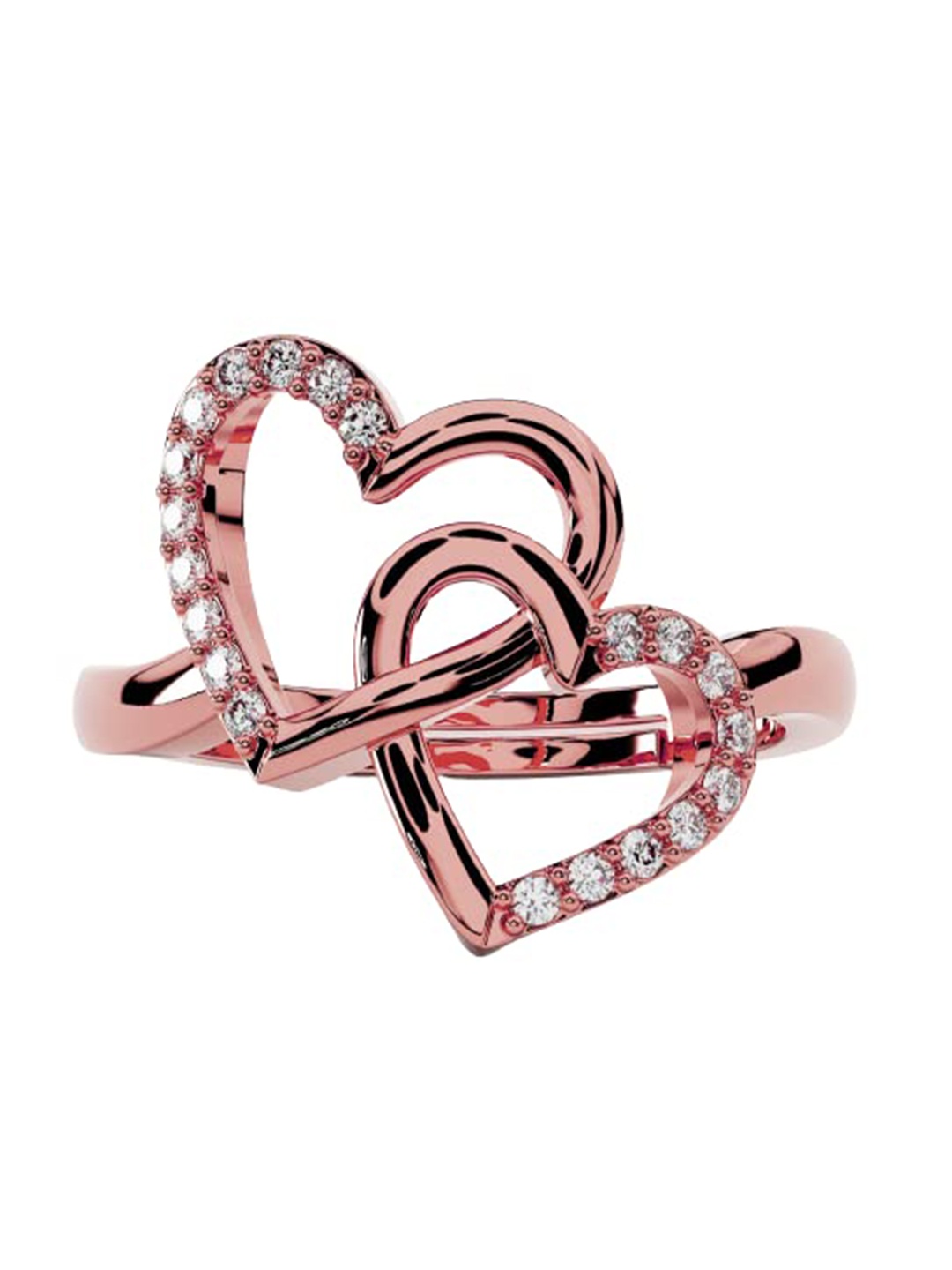 

LMDPRAJAPATIS Unisex Embellished Ring, Rose gold