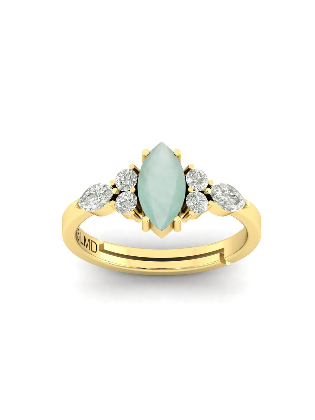 

LMDPRAJAPATIS Unisex 12.25 Ratti/13.25 Carat Certified Monalisa Gemstone Gold Plated Ring For Women And Men, Green