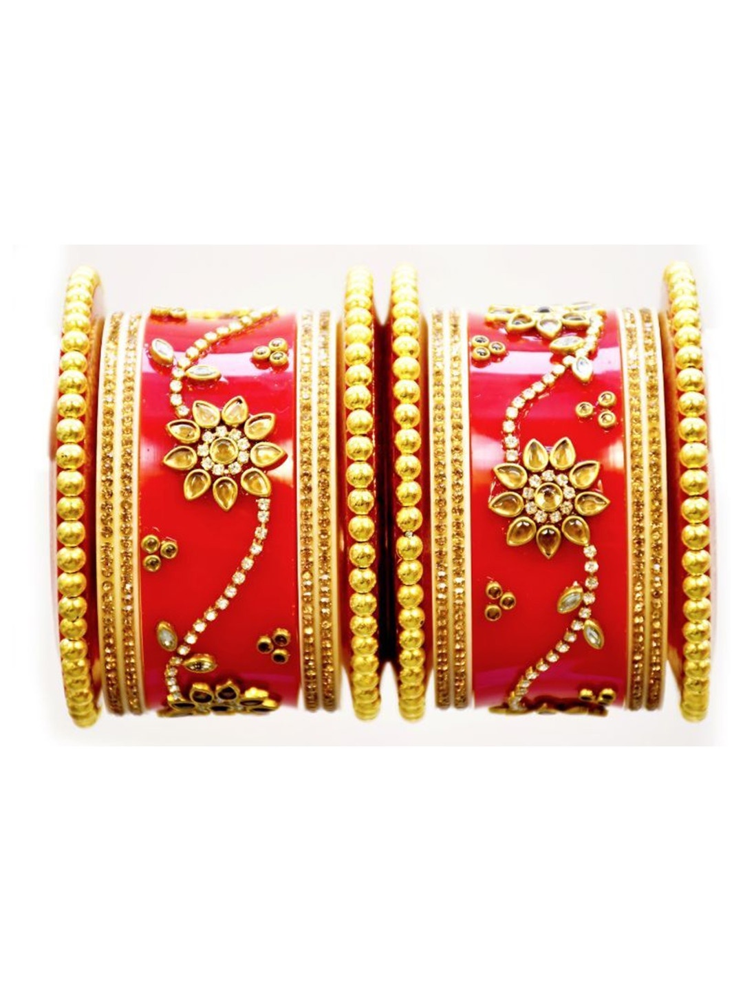 

Align Pack Of 2 Gold-Plated AD Beaded Chuda Bangles