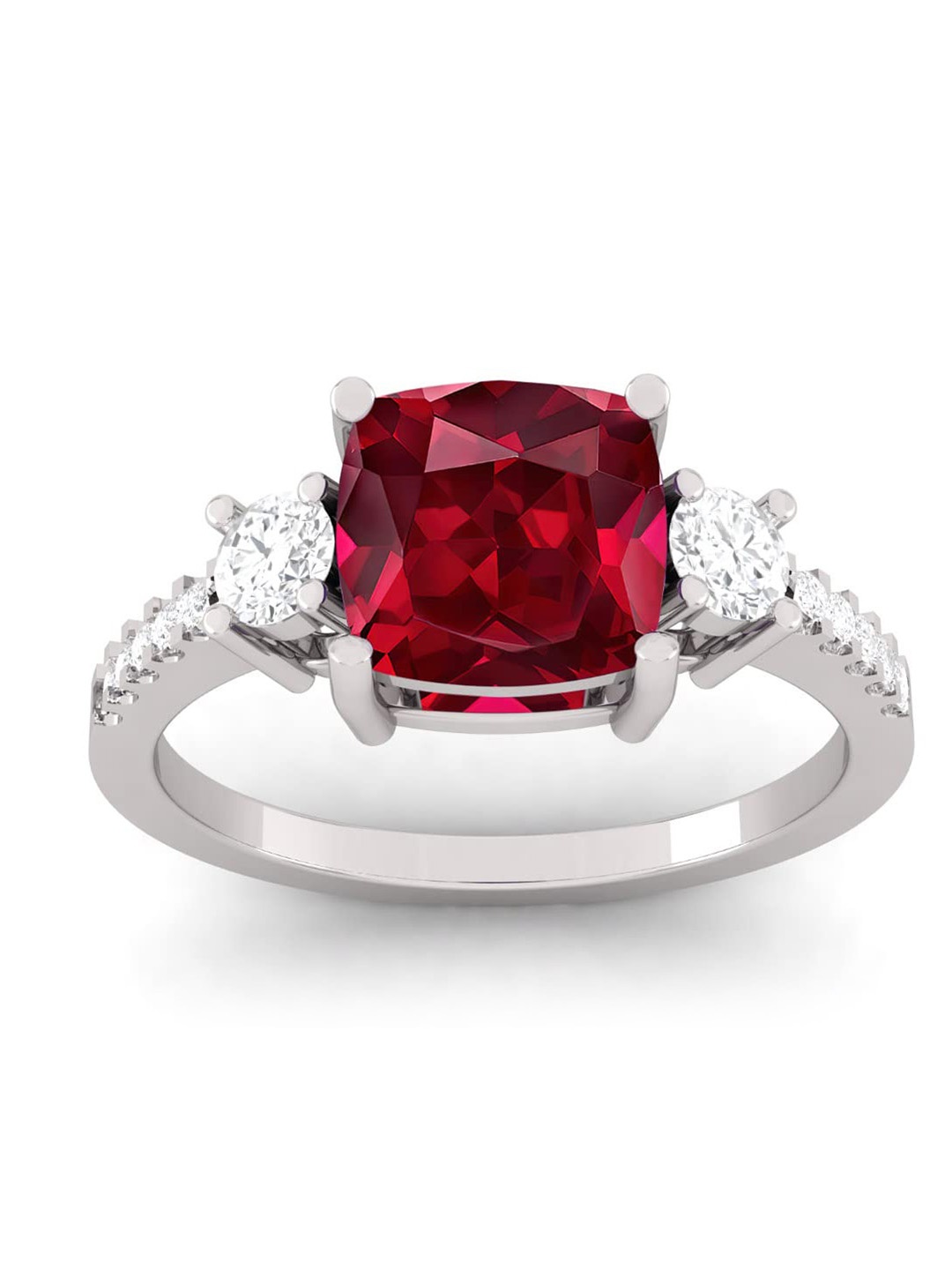 

LMDPRAJAPATIS Unisex 5.25 Ratti 4.50 Carat Certified Ruby Rashi Ratan Adjustable Silver Ring For And Women, Red